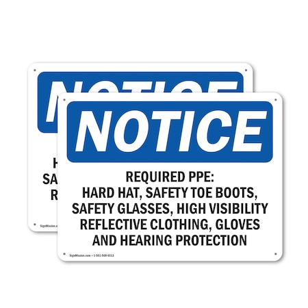 Signmission 12 in Height, 18 in Width, Plastic, Rectangle OS-2PACK-NS-P-1218-L-18042